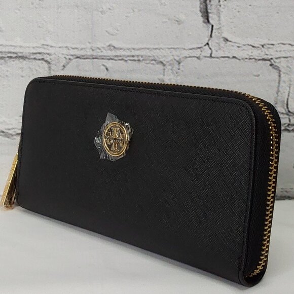 TORY BURCH ROBINSON FULL-ZIP LONG WALLET LEATHER - Picture 4 of 16